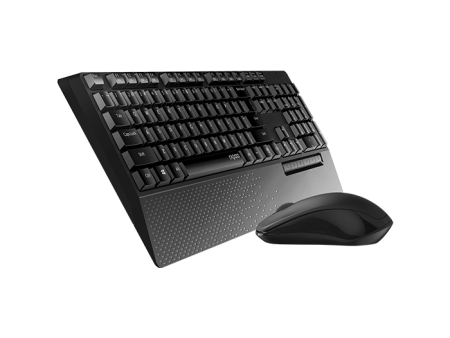 Rapoo X1960 Wireless Optical Mouse & Keyboard Spill Resistance Multimedia Hotkeys 1000DPI Black