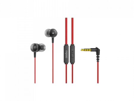 Rapoo EP28 Wired Earphone, 3.5mm Audio - Red