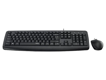 RAPOO NX1600 Wired Optical Mouse and Keyboard Combo -Black