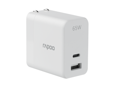 Rapoo Pa65 GaN 65 Watts USB Type-C +USB Wall Charger