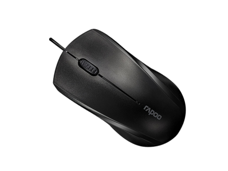 Rapoo N1200 - Silent Wired Optical Mouse Black